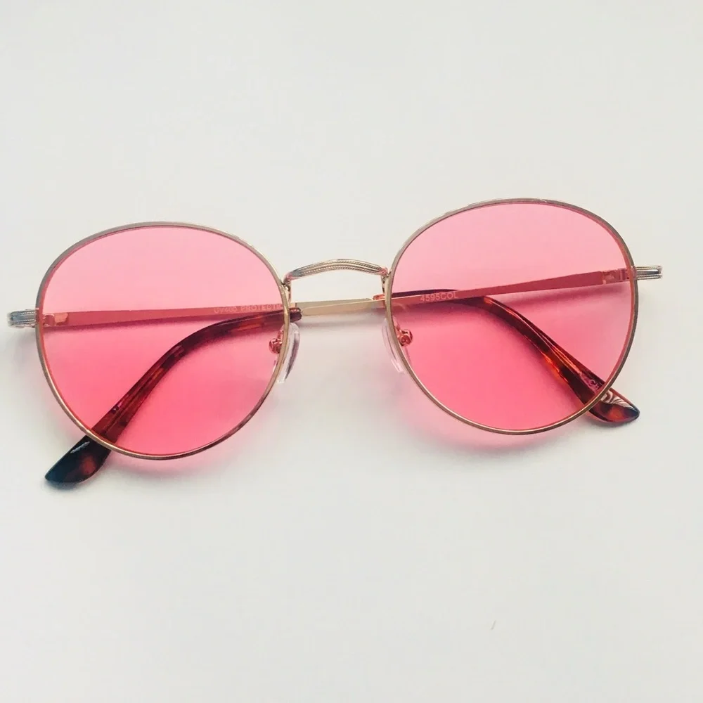 Pink Oval Hippie Sunglasses